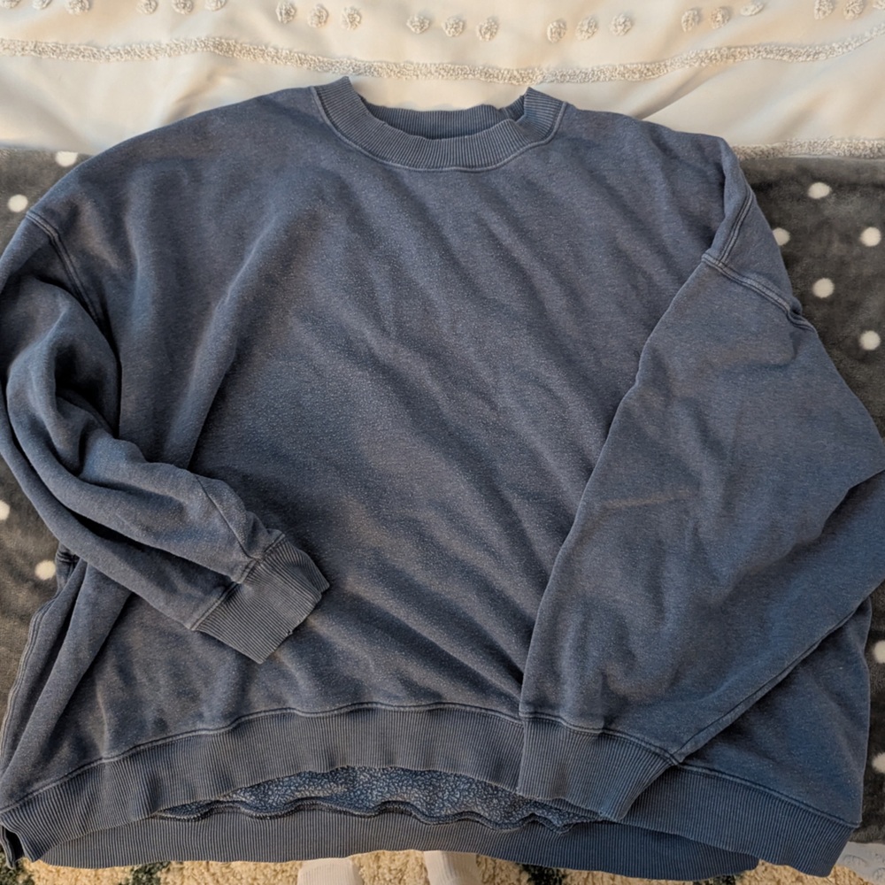 American Eagle Slate Blue Oversized Crewneck